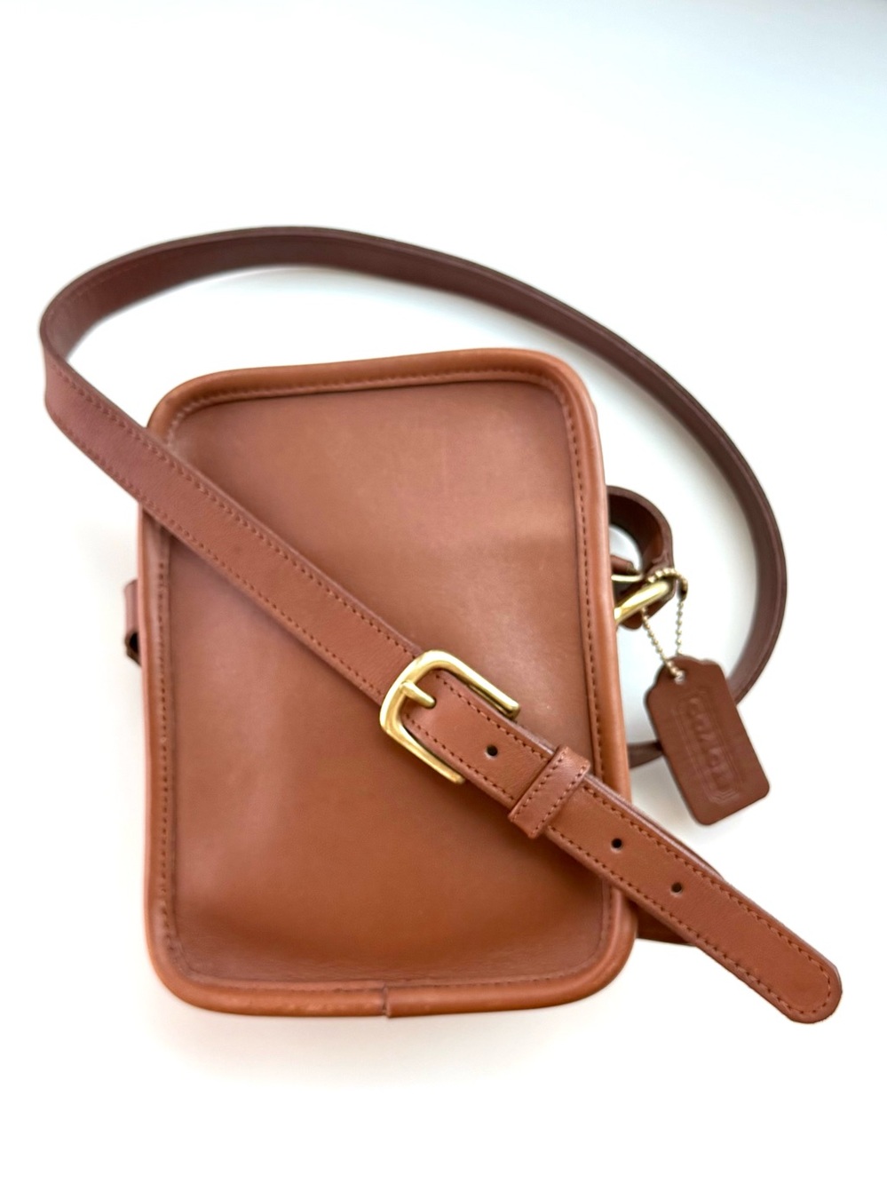 824 Coach Kit Vintage Camera Bag Saddle Brown Glovetanned Leather 9973